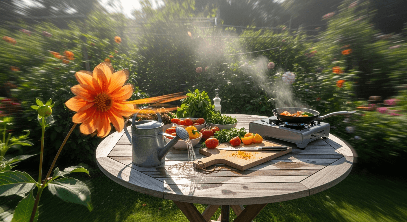Cover Image for Utiliser une table ronde de jardin pour cuisiner en extérieur